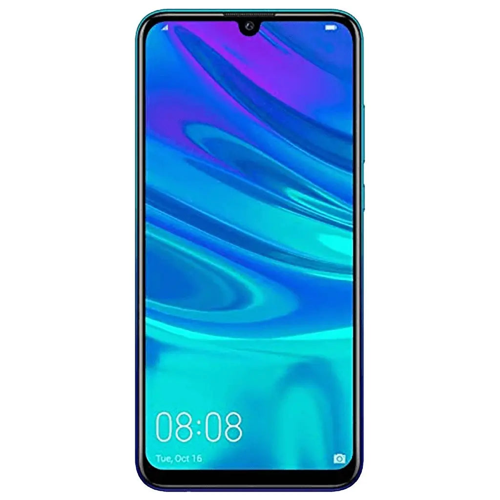 Huawei P Smart (2019) smartphone display with vibrant blue and purple colors, available for repair services in Dublin.