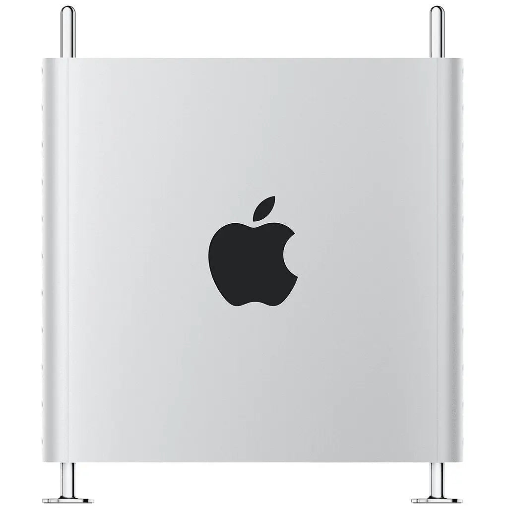 Apple Mac Pro desktop computer showcasing sleek design and iconic logo, ideal for professionals in Dublin.
